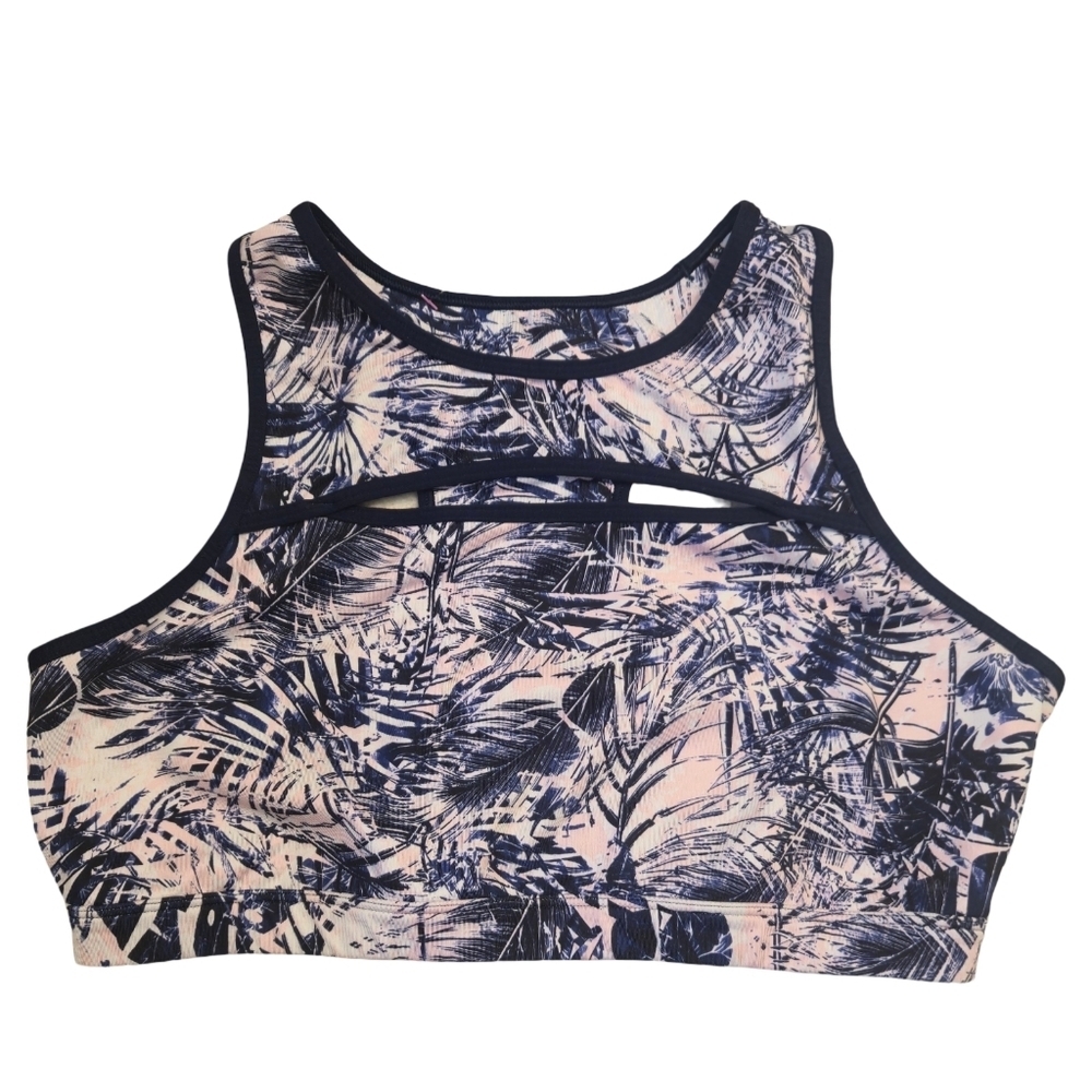 Gap Fit Women’s High-Neck Printed Sports Bra - Pink/Navy S L